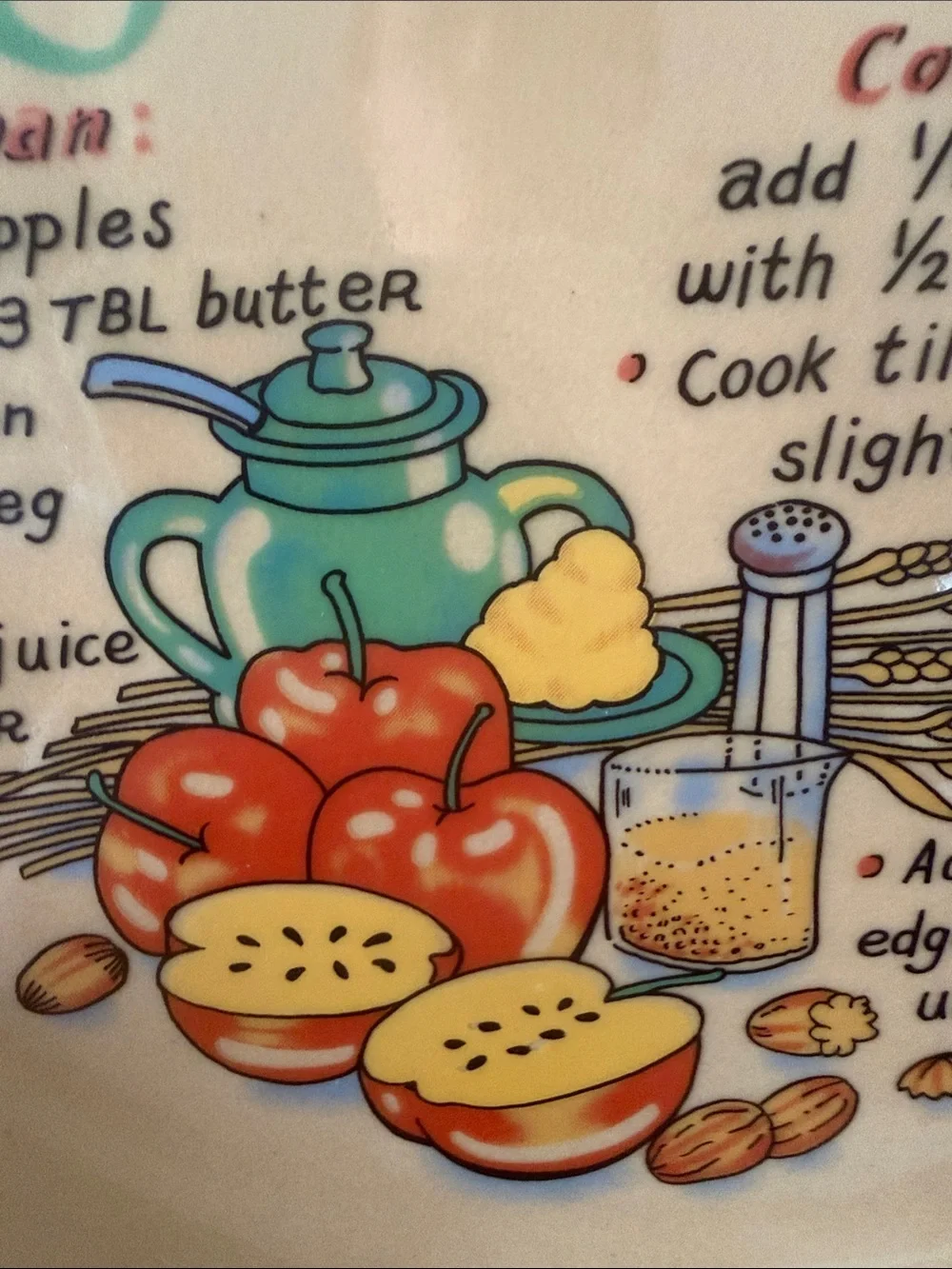 Vintage Apple Pie Ceramic Pie Plate – Beige